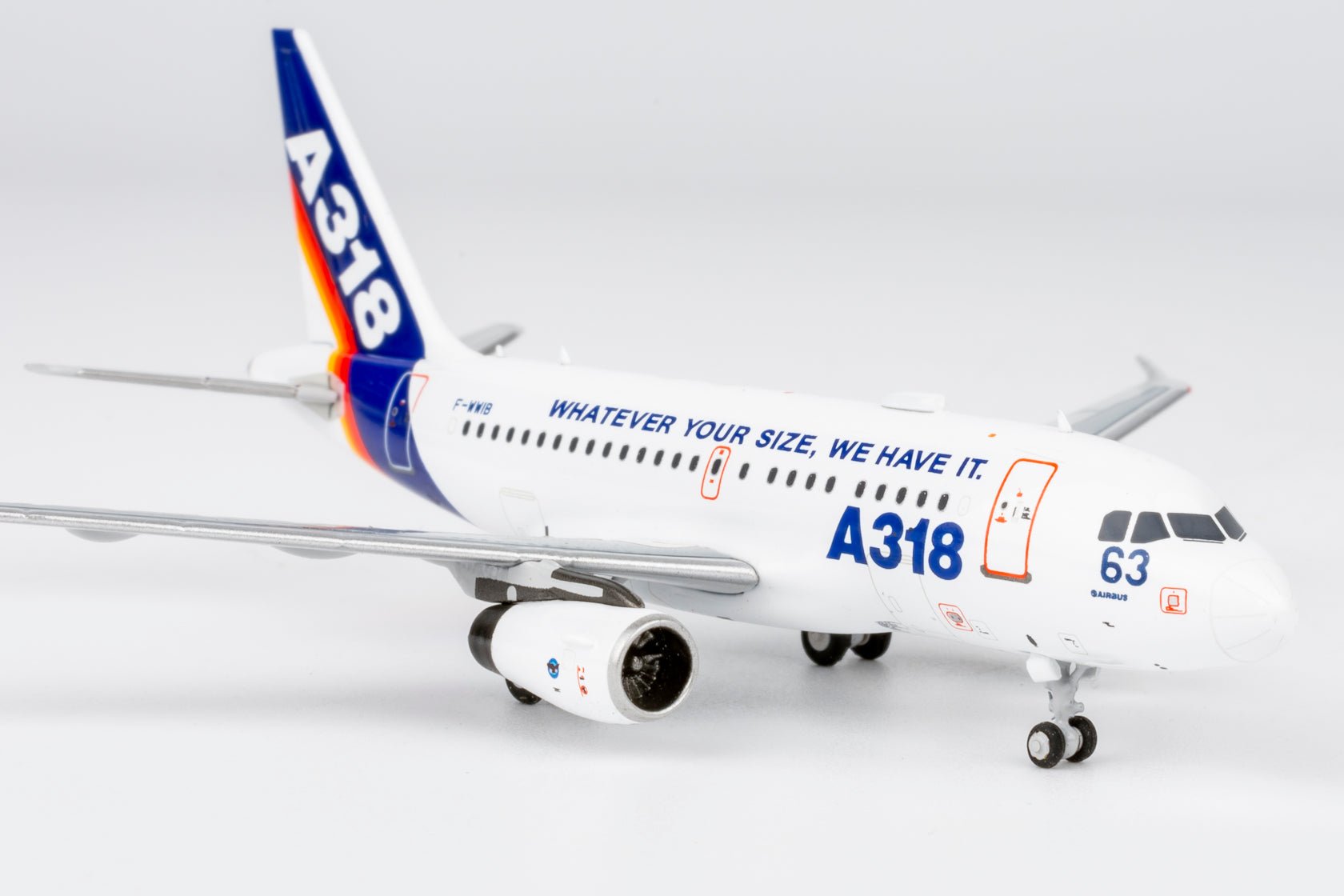Pre-Order NG Models 48021 1:400 Airbus Industrie A318-100 F-WWIB "What Ever Your Size, We Have It." (with "What Ever Your Size, We Have It." titles)