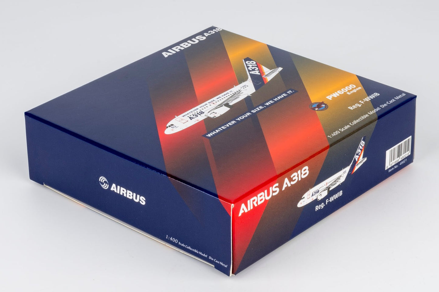 Pre-Order NG Models 48021 1:400 Airbus Industrie A318-100 F-WWIB "What Ever Your Size, We Have It." (with "What Ever Your Size, We Have It." titles)
