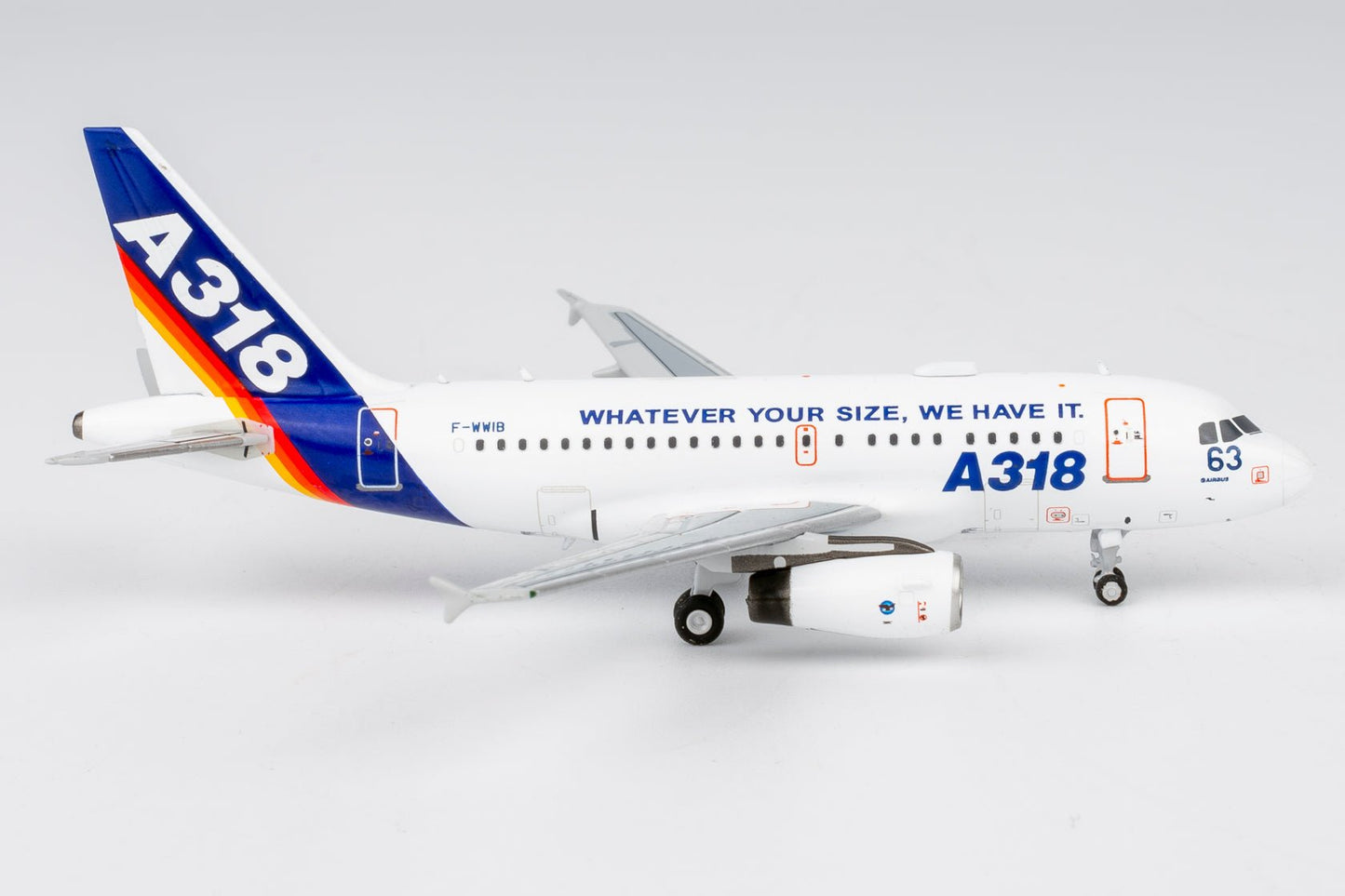 Pre-Order NG Models 48021 1:400 Airbus Industrie A318-100 F-WWIB "What Ever Your Size, We Have It." (with "What Ever Your Size, We Have It." titles)