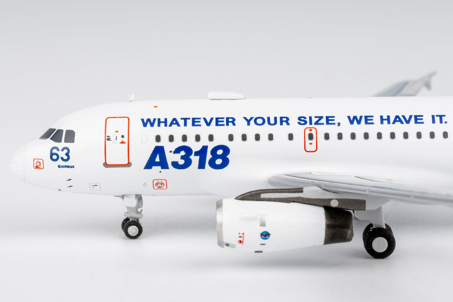 Pre-Order NG Models 48021 1:400 Airbus Industrie A318-100 F-WWIB "What Ever Your Size, We Have It." (with "What Ever Your Size, We Have It." titles)