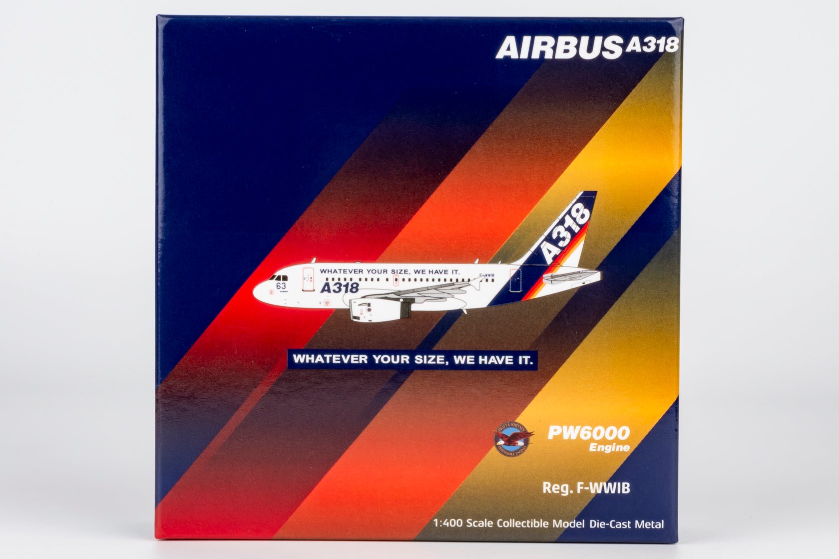 Pre-Order NG Models 48021 1:400 Airbus Industrie A318-100 F-WWIB "What Ever Your Size, We Have It." (with "What Ever Your Size, We Have It." titles)