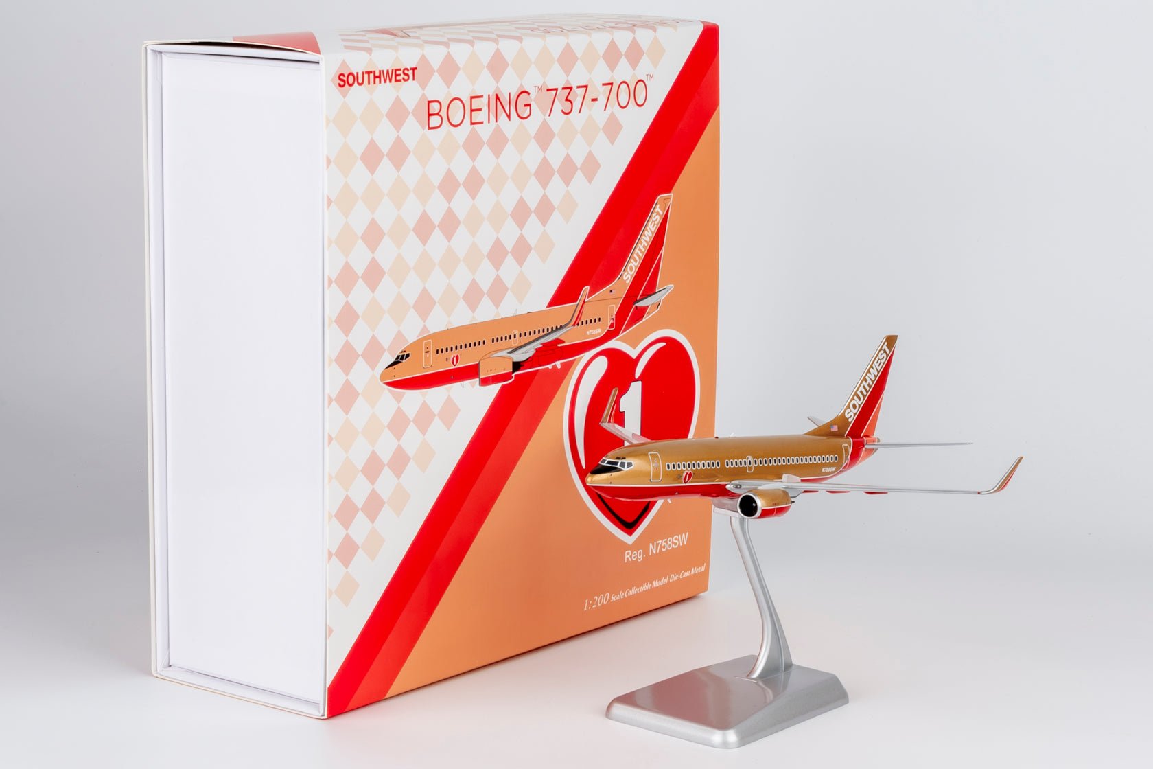 Pre-Order NG Models 5034 1:200 Southwest Airlines 737-700/w N758SW Mustard rocket livery with winglets