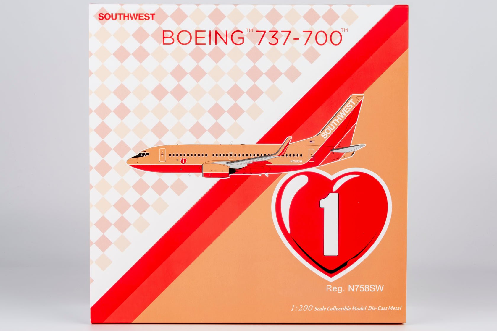 Pre-Order NG Models 5034 1:200 Southwest Airlines 737-700/w N758SW Mustard rocket livery with winglets
