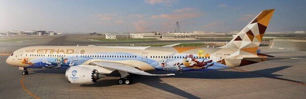Pre - Order NG Models 56031 1:400 Etihad Airways 787 - 10 Dreamliner A6 - BMA (Warner Bros. World Abu Dhabi)