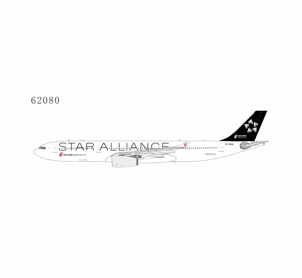 Pre - Order NG Models 62080 1:400 Air China A330 - 300 B - 5912 (Star Alliance)