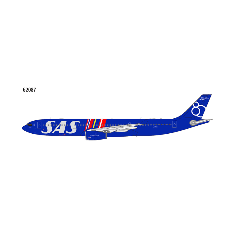 Pre - Order NG Models 62087 1:400 SAS Scandinavian Airlines A330 - 300 LN - RKR (Celebrating 80 Years Livery)