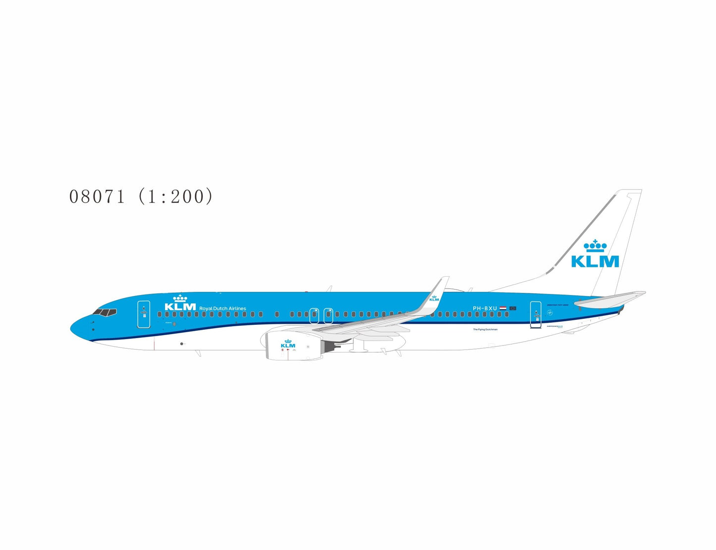 Pre-Order NG Models 8071 1:200 KLM Royal Dutch Airlines 737-800/w PH-BXU new colors