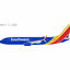 Pre-Order NG Models 8073 1:200 Southwest Airlines 737-800/w N8657B Heart livery with halogen landing lights; with scimitar winglets