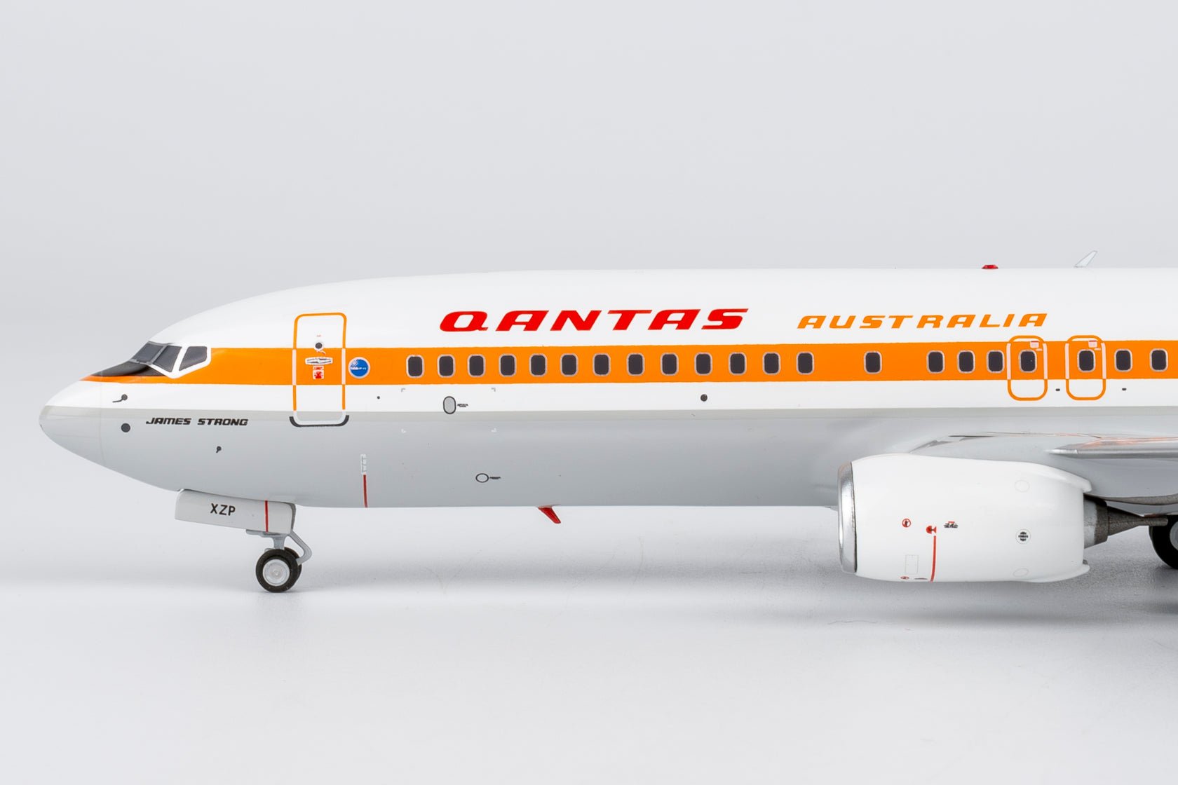 Pre-Order NG Models 8075 1:200 Qantas Airways 737-800/w VH-XZP retro 'Ochre' c/s, named 'James Strong