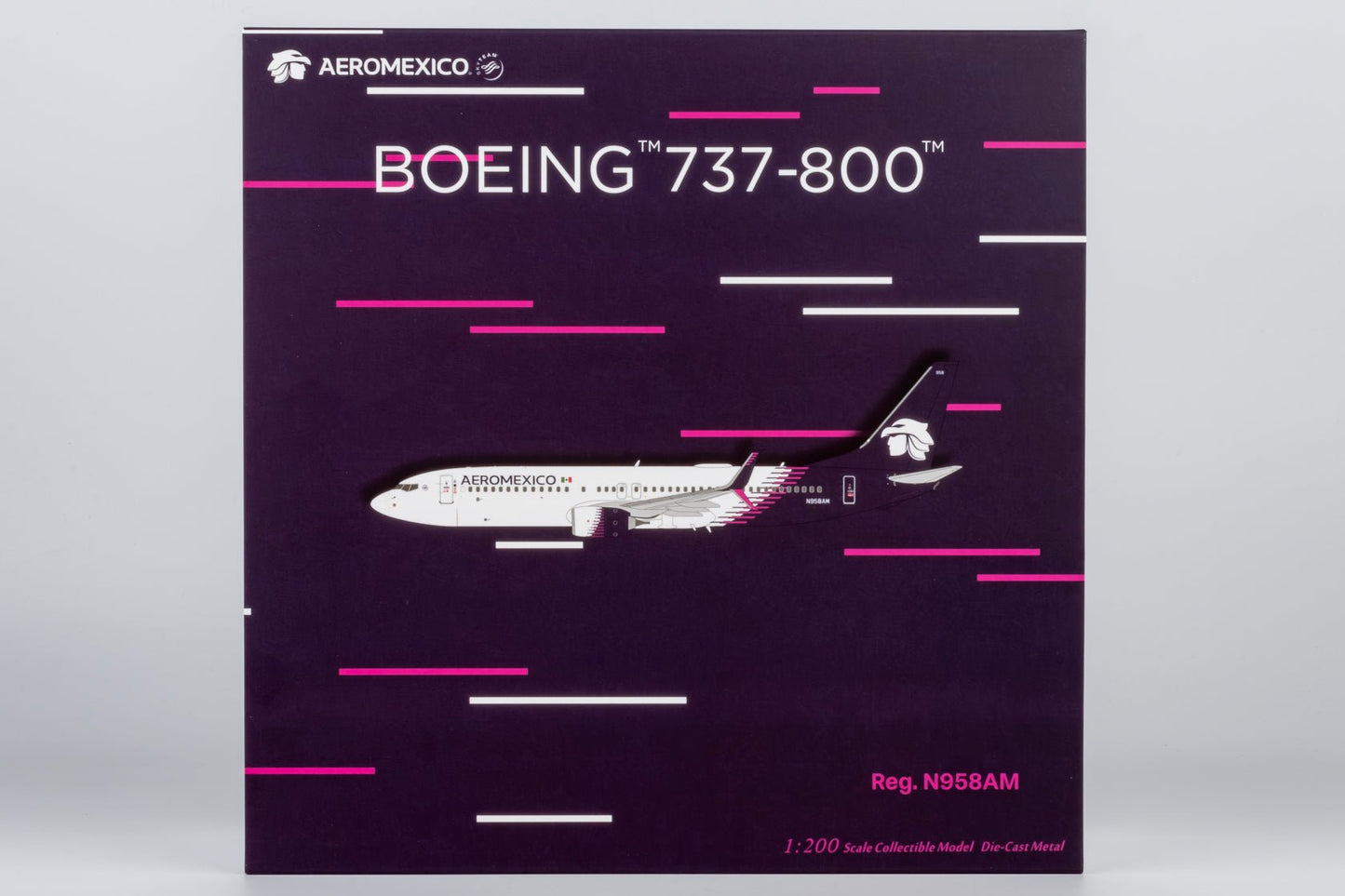 Pre-Order NG Models 8077 1:200 Aeromexico 737-800/w N958AM new paint with scimitar winglets