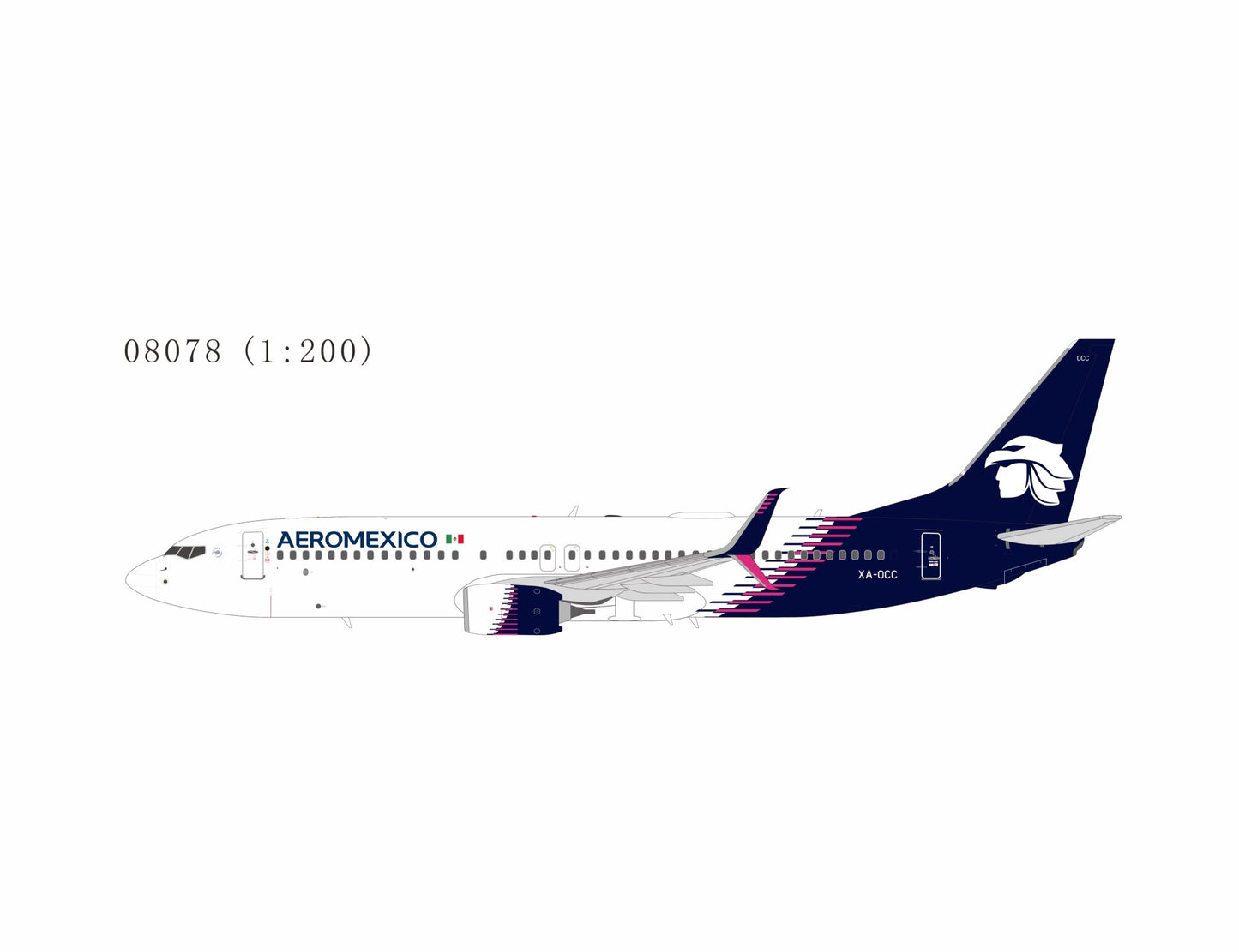 Pre-Order NG Models 8078 1:200 Aeromexico 737-800/w XA-OCC new paint with scimitar winglets