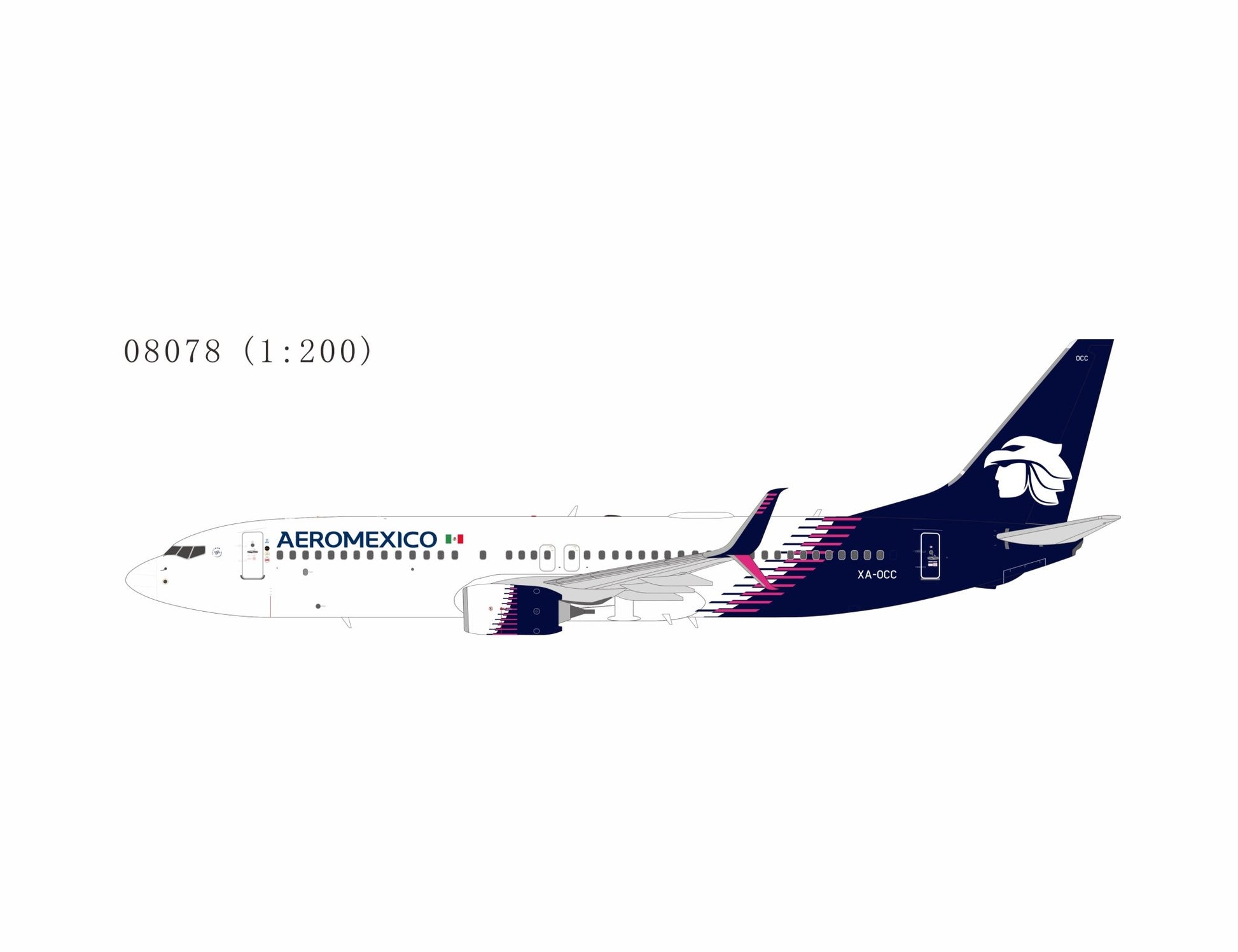Pre-Order NG Models 8078 1:200 Aeromexico 737-800/w XA-OCC new paint with scimitar winglets