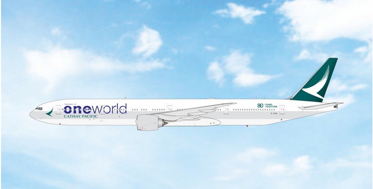 Pre-Order Phoenix Models 04743 1:400 Cathay Pacific B777-300ER B-KQN "One World, 80 Years Together"