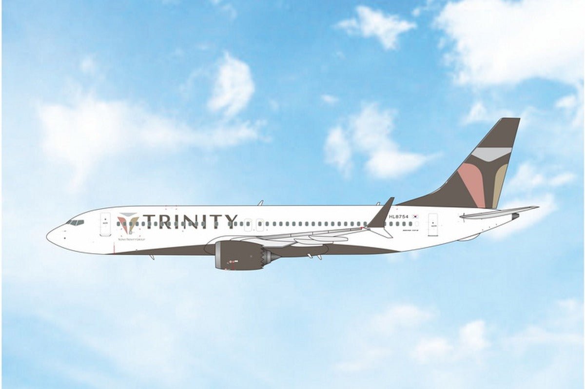 Pre-Order Phoenix Models 12141 1:400 Trinity Airways B737 MAX 8 HL8754