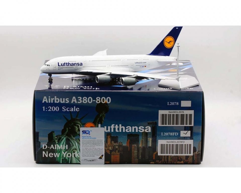 Pre - Order SQ Wings L2078FD 1:200 Lufthansa Airbus A380 D - AIMH "Flaps Down"