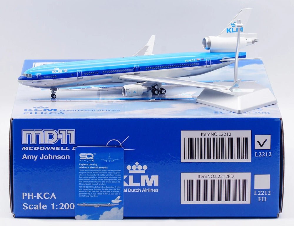 Pre - Order SQ Wings L2122 1:200 KLM MD - 11 "Amy Johnson" PH - KCA