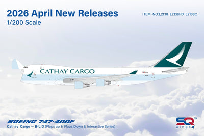 Pre - Order SQ Wings L2138C 1:200 Cathay Pacific Cargo B747 - 400F B - LID "Interactive Series"