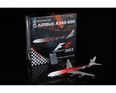 Pre - Order SQ Wings L2168FD 1:200 Etihad Airways Airbus A340 - 600 A6 - EHJ "ABU DHABI GRAND PRIX 2012" "Flaps Down"