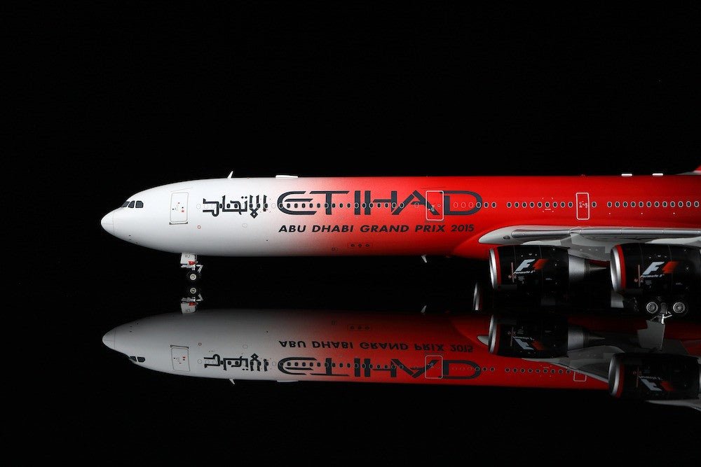 Pre - Order SQ Wings L2171 1:200 Etihad Airways Airbus A340 - 600 A6 - EHJ "ABU DHABI GRAND PRIX 2015"