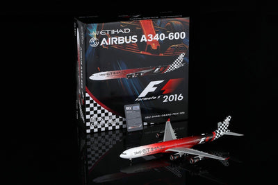Pre - Order SQ Wings L2173FD 1:200 Etihad Airways Airbus A340 - 600 A6 - EHJ "ABU DHABI GRAND PRIX 2017" "Flaps Down"