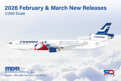 Pre - Order SQ Wings L2231FD 1:200 Finnair MD - 11 OH - LGB Official Airline of Santa Claus livery Flaps Down
