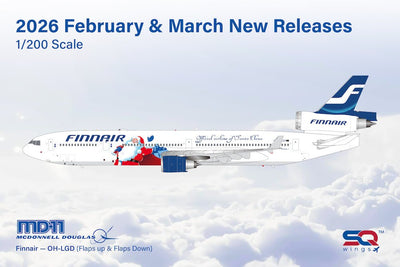 Pre - Order SQ Wings L2232FD 1:200 Finnair MD - 11 OH - LGD Official Airline of Santa Claus livery Flaps Down
