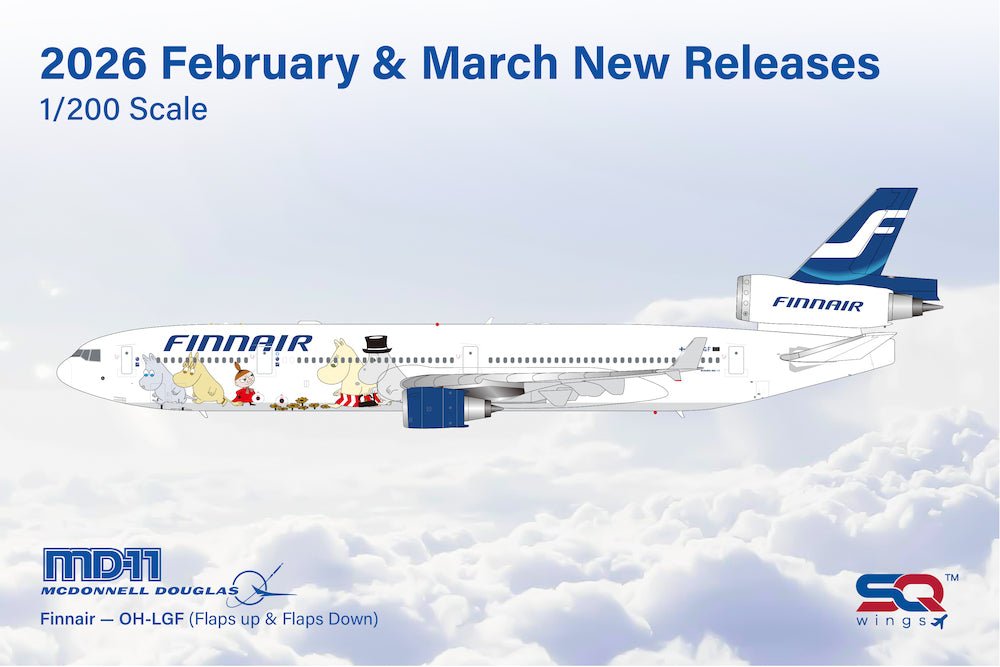 Pre - Order SQ Wings L2235 1:200 Finnair MD - 11 OH - LGF Moomins livery