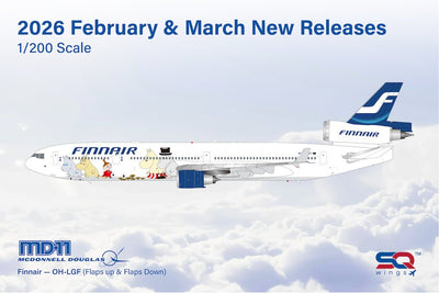 Pre - Order SQ Wings L2235FD 1:200 Finnair MD - 11 OH - LGF Moomins livery Flaps Down
