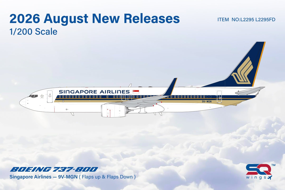 Pre-Order SQ Wings L2295 1:200 Singapore Airlines B737-800 9V-MGN