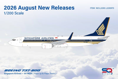 Pre-Order SQ Wings L2295FD 1:200 Singapore Airlines B737-800 9V-MGN "Flaps Down"