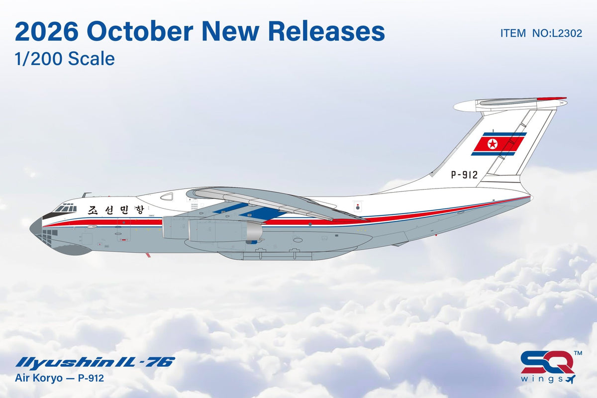 Pre-Order SQ Wings L2302 1:200 Air Koryo IL-76 P-912