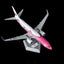 Pre-Order SQ Wings L2349 1:200 Japan Transocean Air B737-800 JA06RK Sakura Jimbei