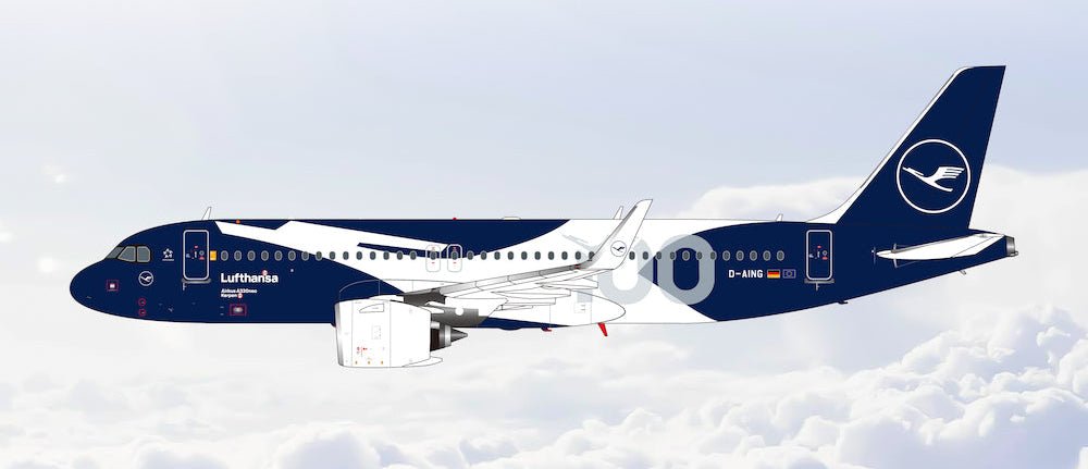 Pre - Order SQ Wings L2353FD 1:200 Lufthansa A320neo D - AIND Lufthansa 100th Anniversary Flaps Down