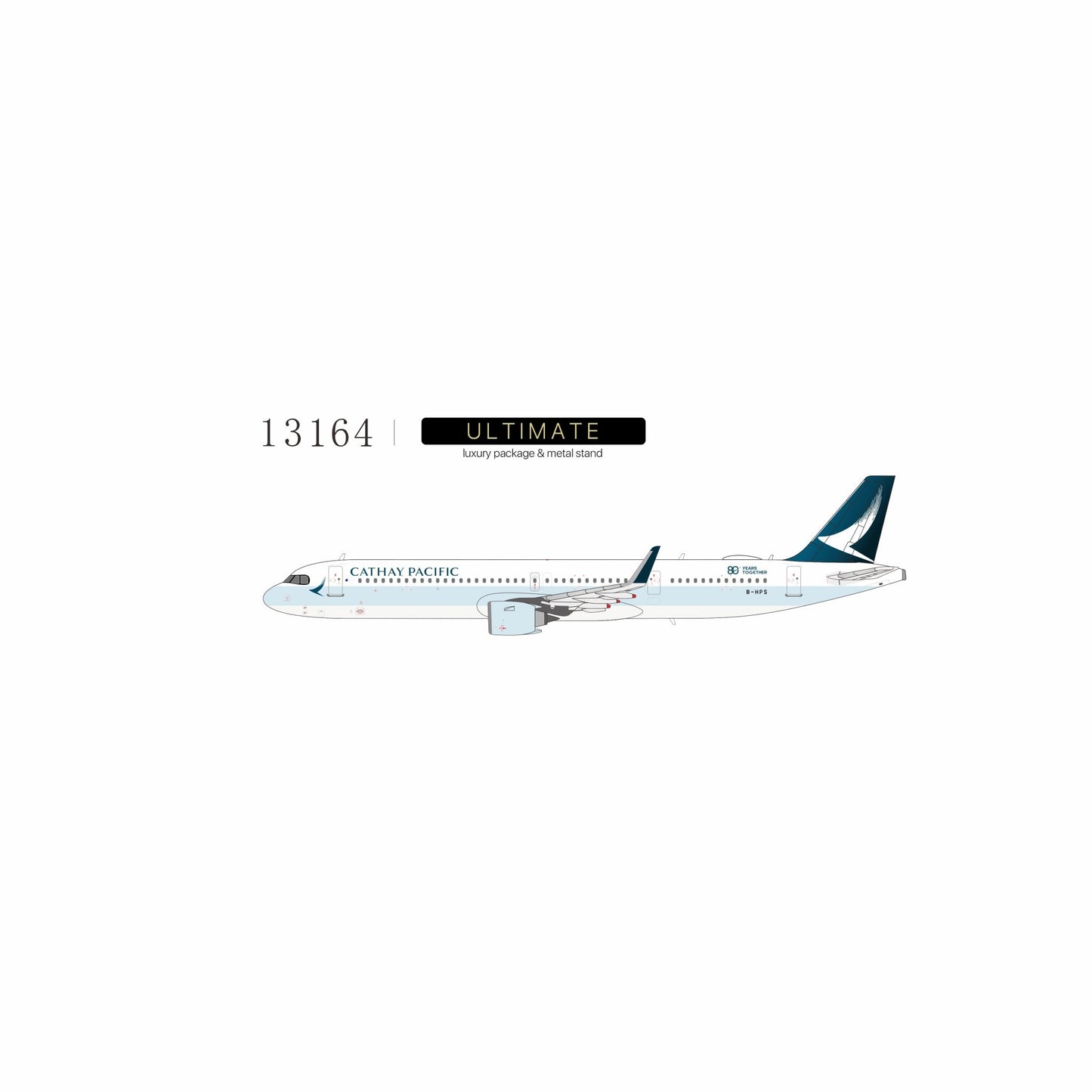 Pre-Order [ULTIMATE] NG Models 13164 1:400 Cathay Pacific Airways A321neo B-HPS "80 Years Together" sticker; Luxurious packaging