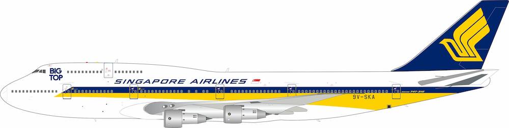 Pre - Order White Box Models WB - 747 - 3 - 0072 1:200 747 - 312 Singapore Airlines “Big Top” 9V - SKA
