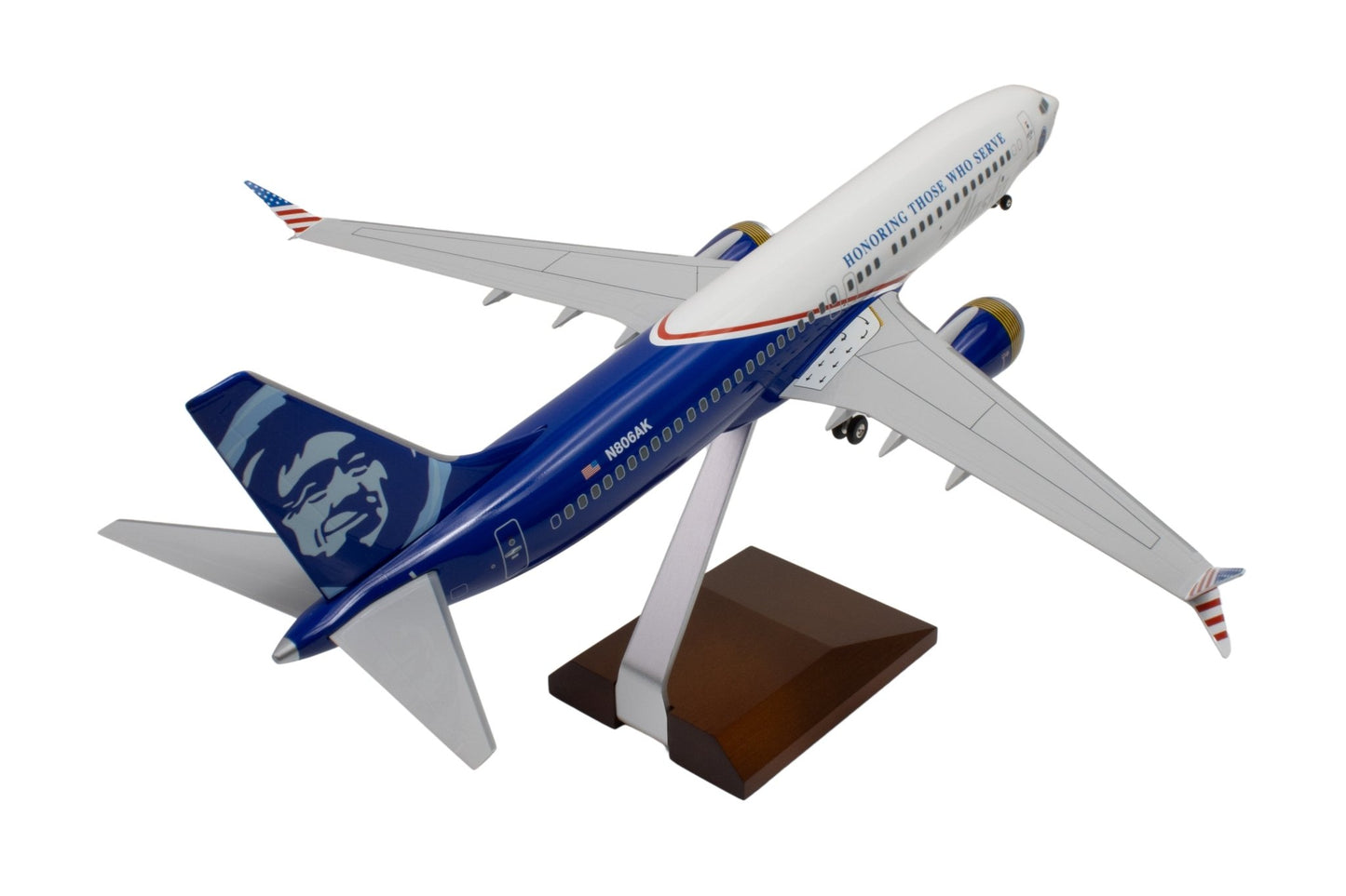 SkyMarks Elite SKR8106 1:100 Alaska 737 MAX8 N806AK "Honoring Those Who Serve"