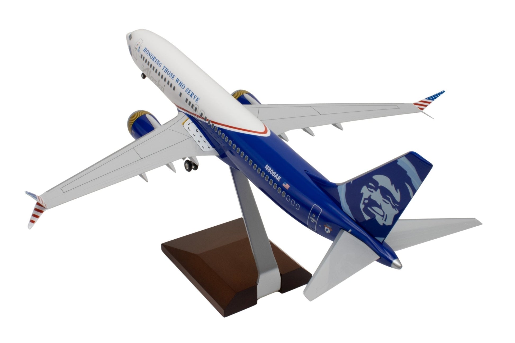 SkyMarks Elite SKR8106 1:100 Alaska 737 MAX8 N806AK "Honoring Those Who Serve"