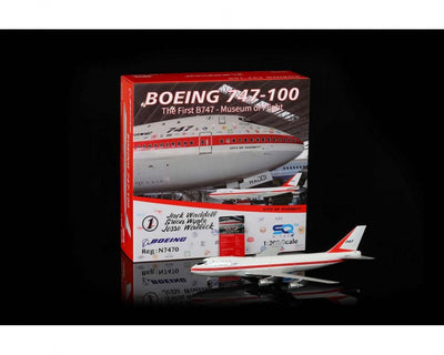 SQ Wings L2064FD 1:200 Boeing Company B747-100 N7470 "Museum Livery" Flaps Down