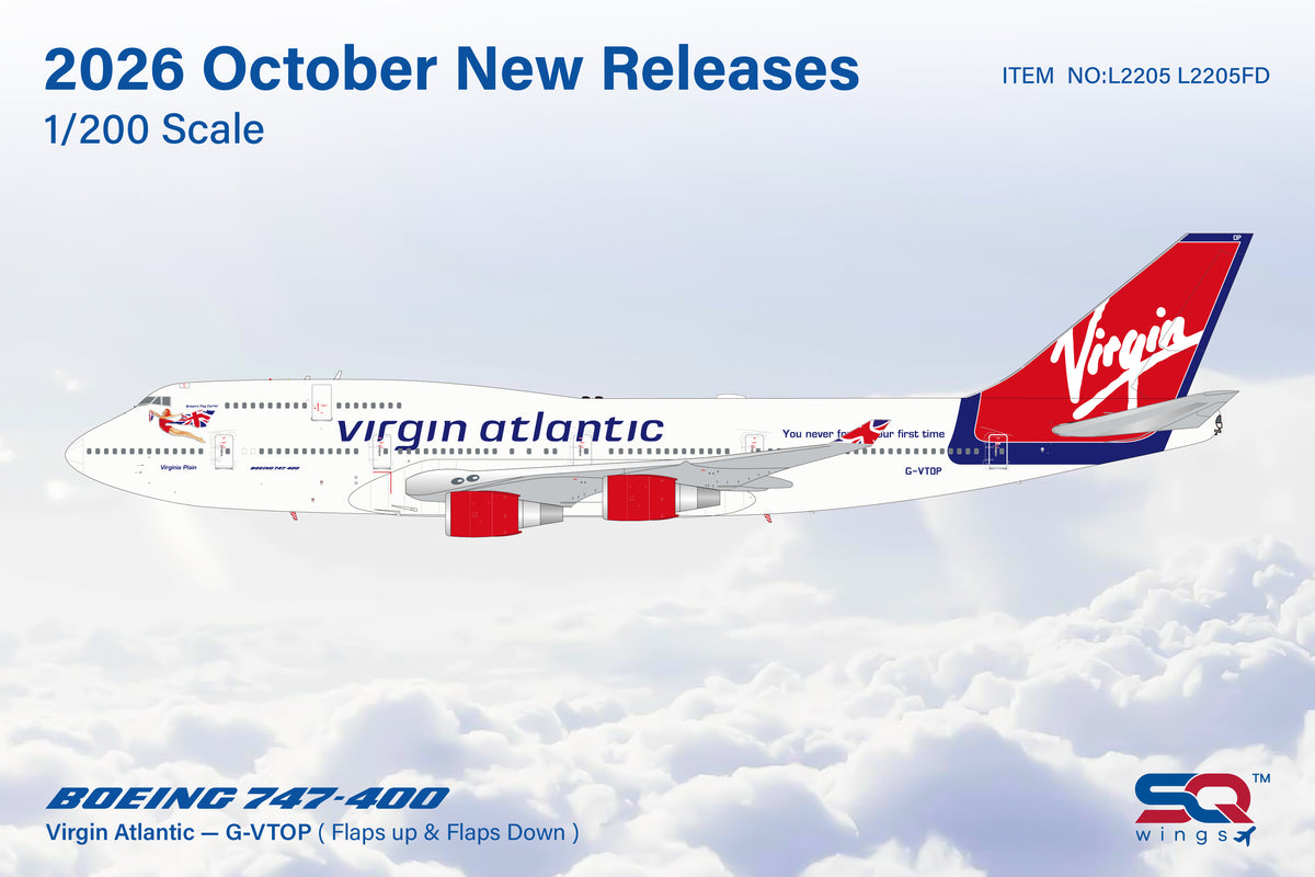 SQ Wings 1:200 scale Virgin Atlantic B747-400 G-VTOP diecast model airplane