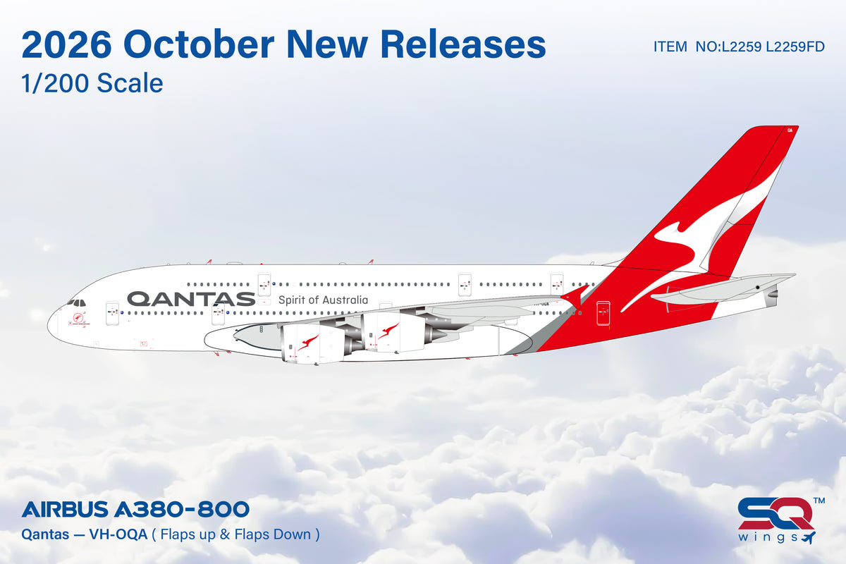 SQ Wings 1:200 scale Qantas A380 VH-OQA diecast model airplane