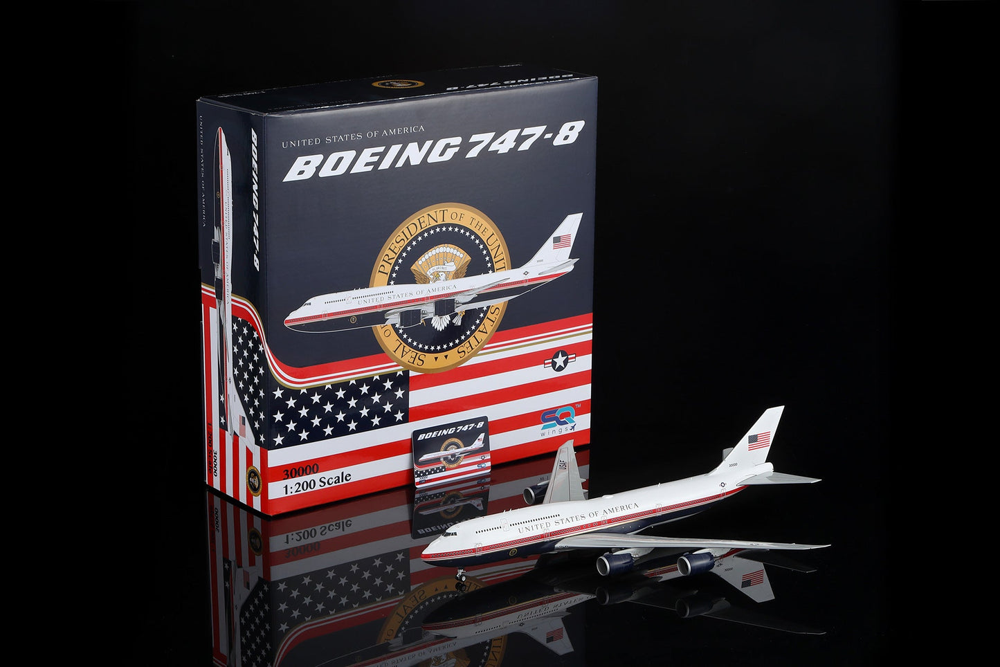 SQ Wings L2280FD 1:200 UNITED STATES OF AMERICA B747 - 8 30000 "Air Force One Flaps Down"
