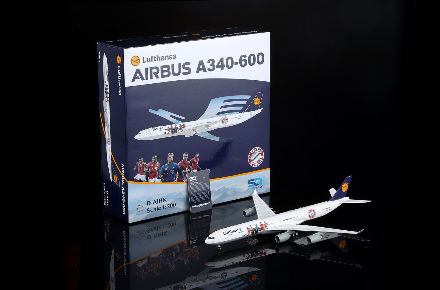 SQ Wings L2281FD 1:200 Lufthansa A340 - 600 D - AIHK "FC Bayern München special colours Flaps Down"