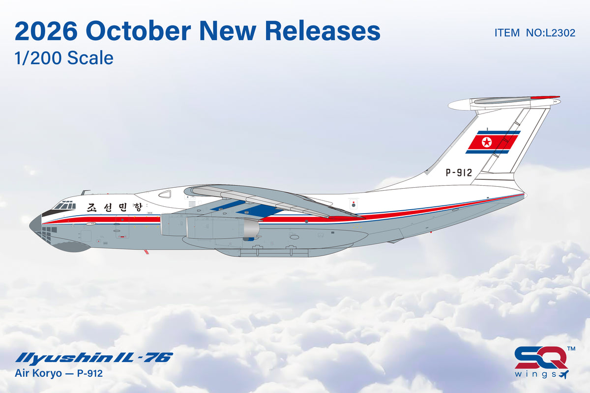 SQ Wings 1:200 scale Air Koryo IL-76 P-912 diecast model airplane