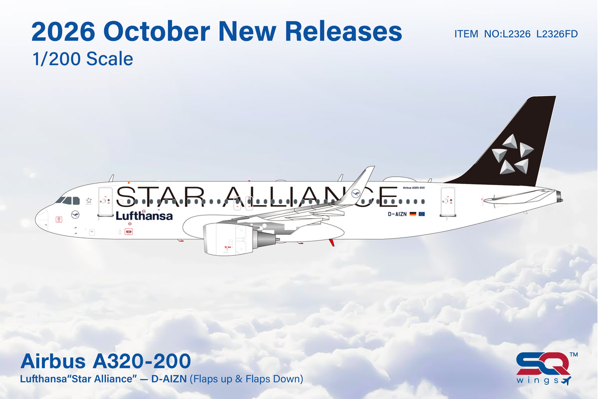 SQ Wings 1:200 scale Lufthansa A320 D-AIZN "Star Alliance" diecast model airplane
