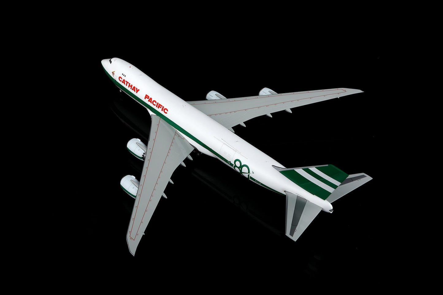 SQ Wings L2337FD 1:200 CATHAY PACIFIC B747-8F B-LJE 80th Anniversary Retro special colors Flaps Down