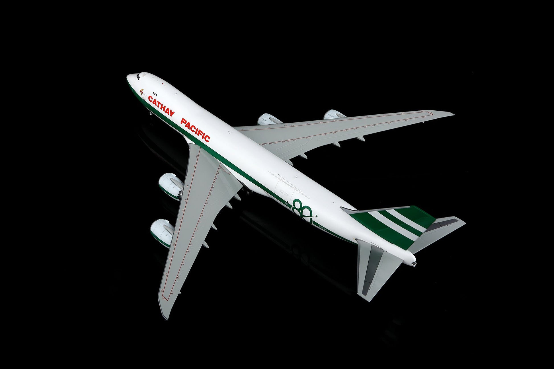 SQ Wings L2337FD 1:200 CATHAY PACIFIC B747-8F B-LJE 80th Anniversary Retro special colors Flaps Down