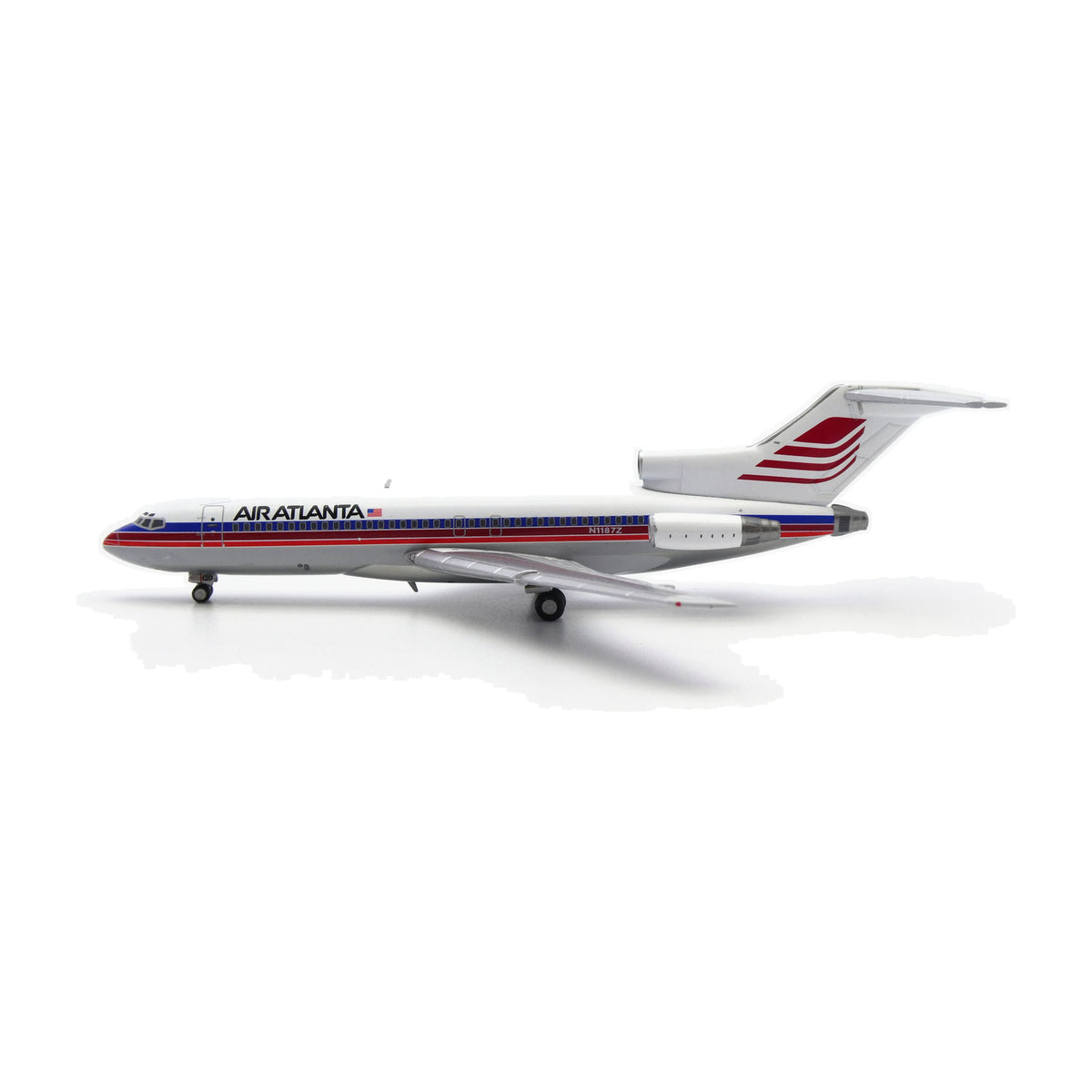 V1:400 1:400 scale Air Atlanta Boeing 727-100 N1187Z diecast model - left side profile