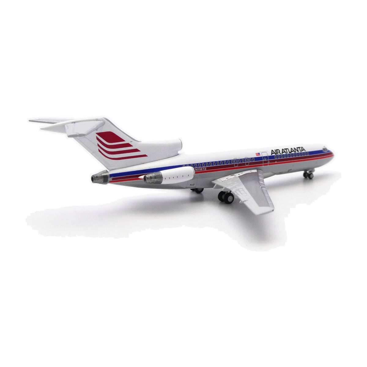 V1:400 1:400 scale Air Atlanta Boeing 727-100 N1187Z diecast model - tail three-quarter view