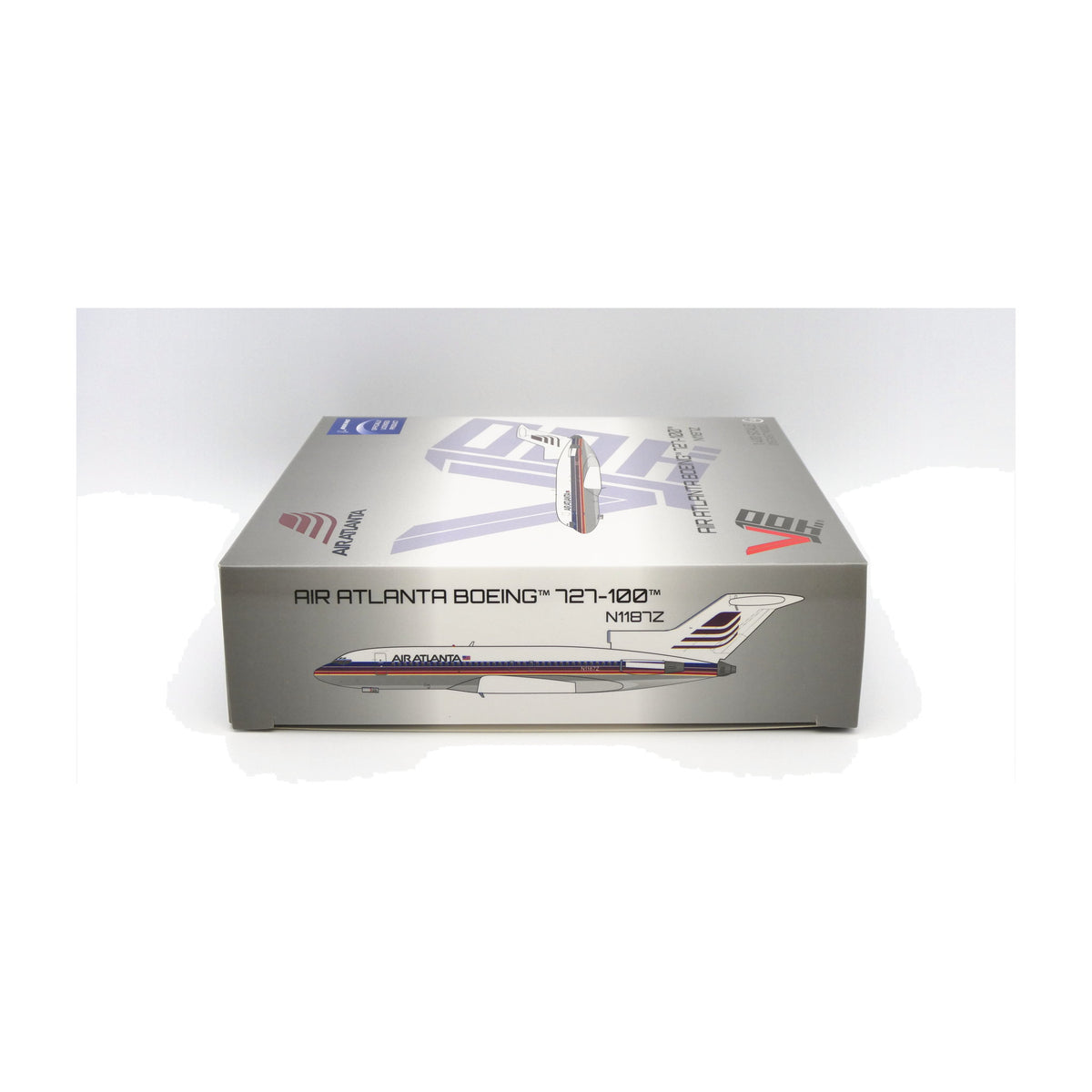 V1:400 1:400 scale Air Atlanta Boeing 727-100 N1187Z diecast model - packaging side panel