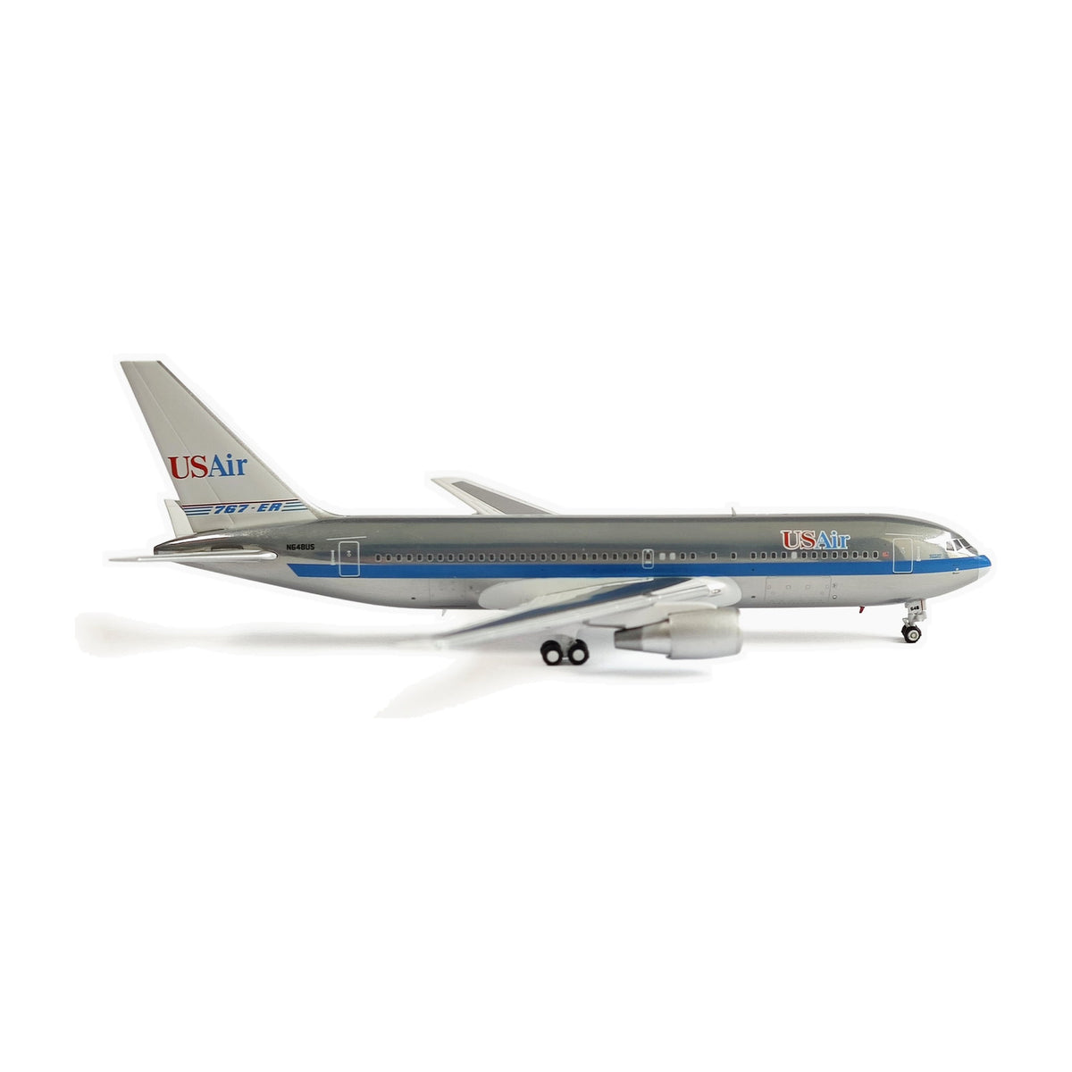 V1:400 1:400 scale USAir Boeing 767-200ER Piedmont Hybrid N648US diecast model - left side profile